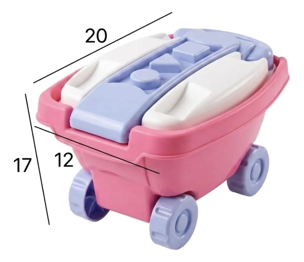 Medidas del carrito con bloques apilables para ni&ntilde;os