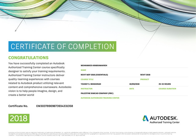 REVIT-MEP-2018-Autodesk-certificate