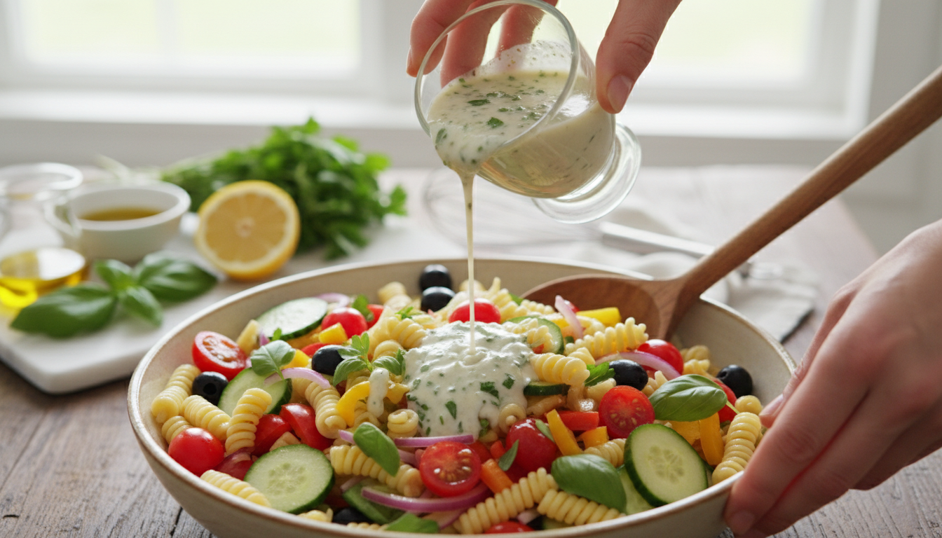 The Secret Is in the Dressing | cold pasta salad easy