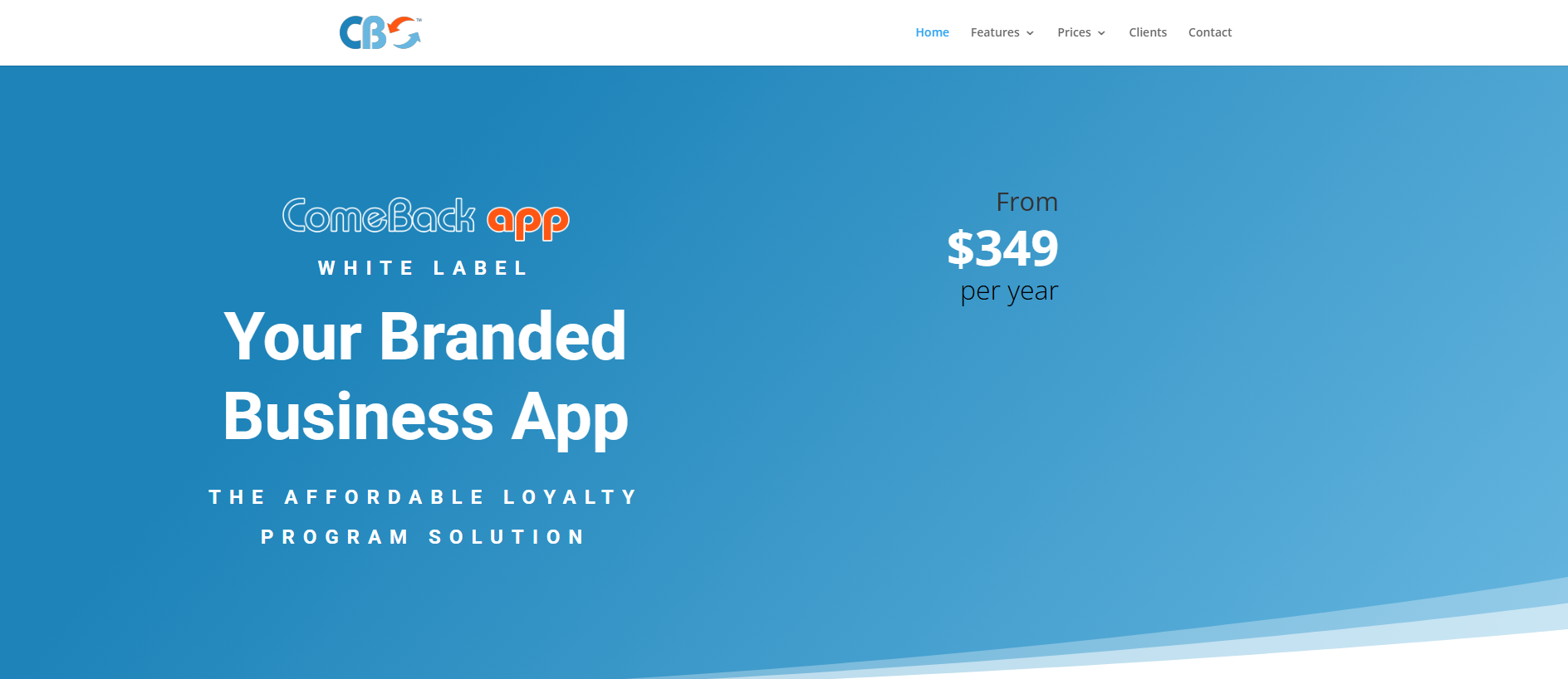 Screenshot of comebackapp.net