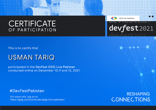 Dev-Fest-Certificate