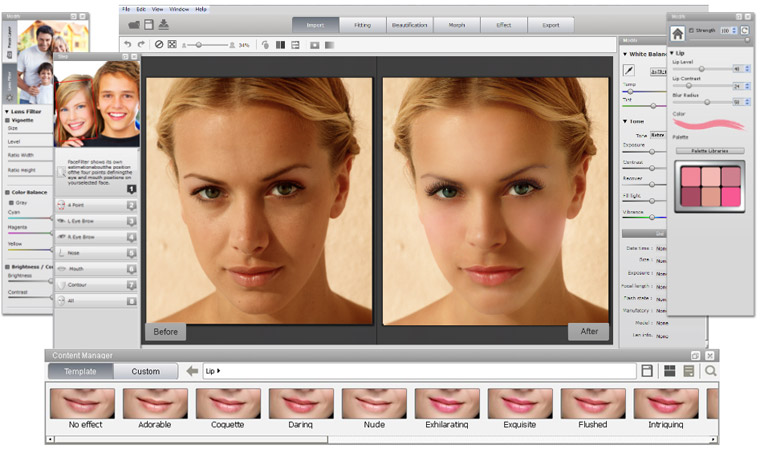 برنامج تصفية الوجه FaceFilter