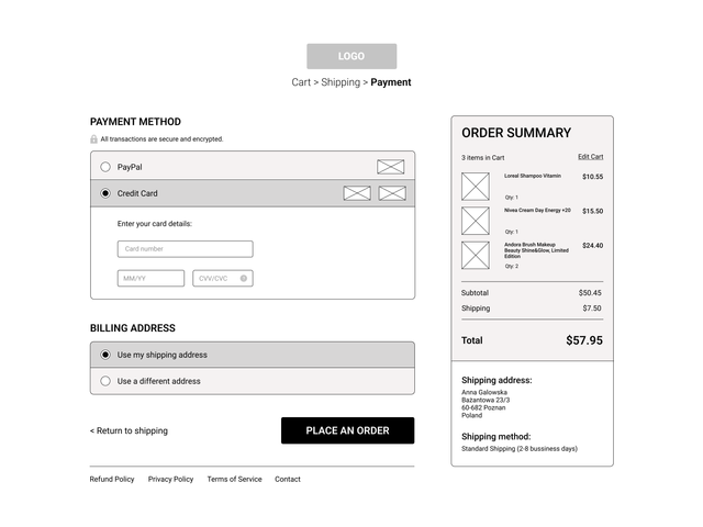 Daily UI Challenge 002 - Wireframe