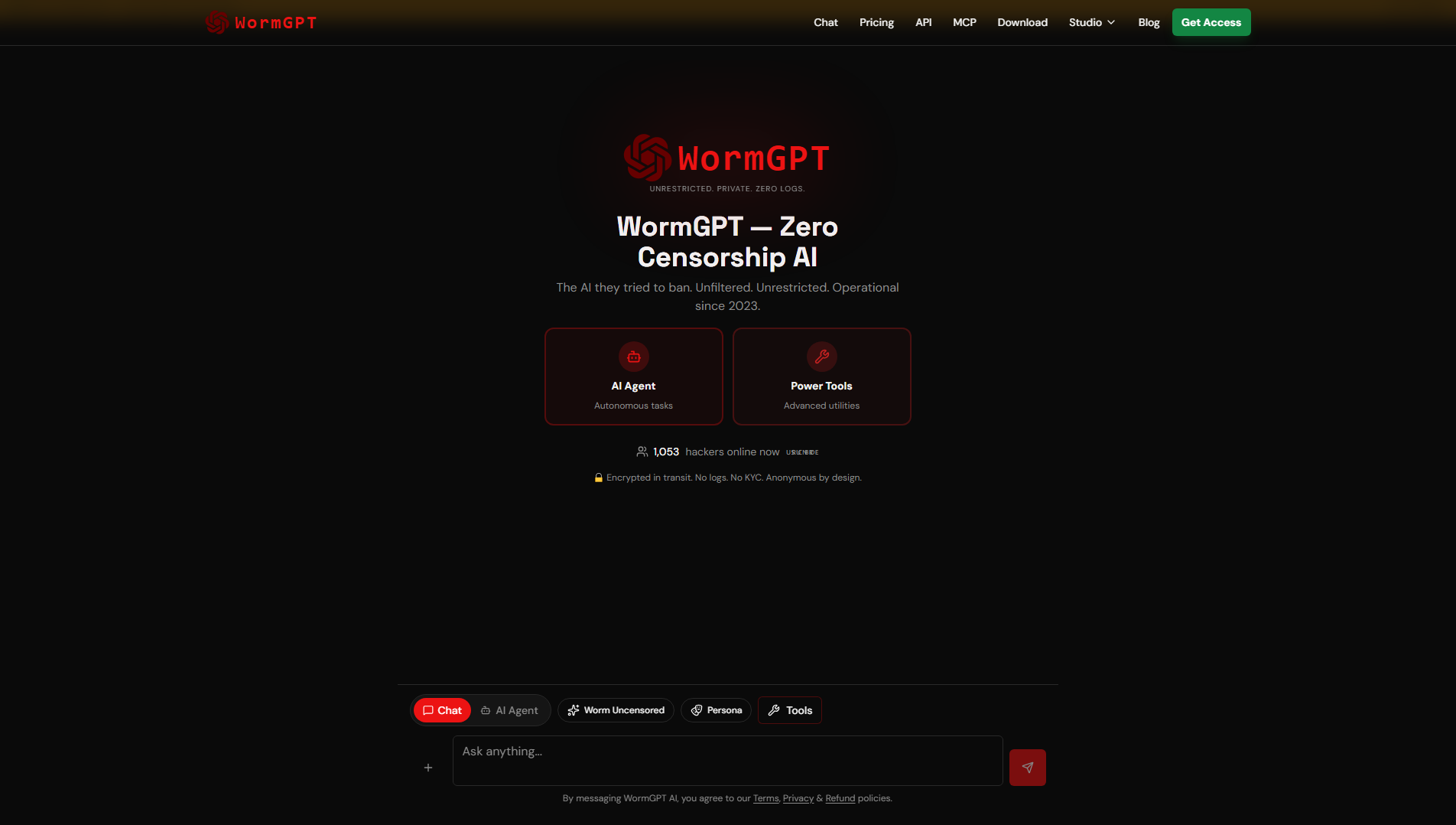 Stored capture of wormgpt.ai
