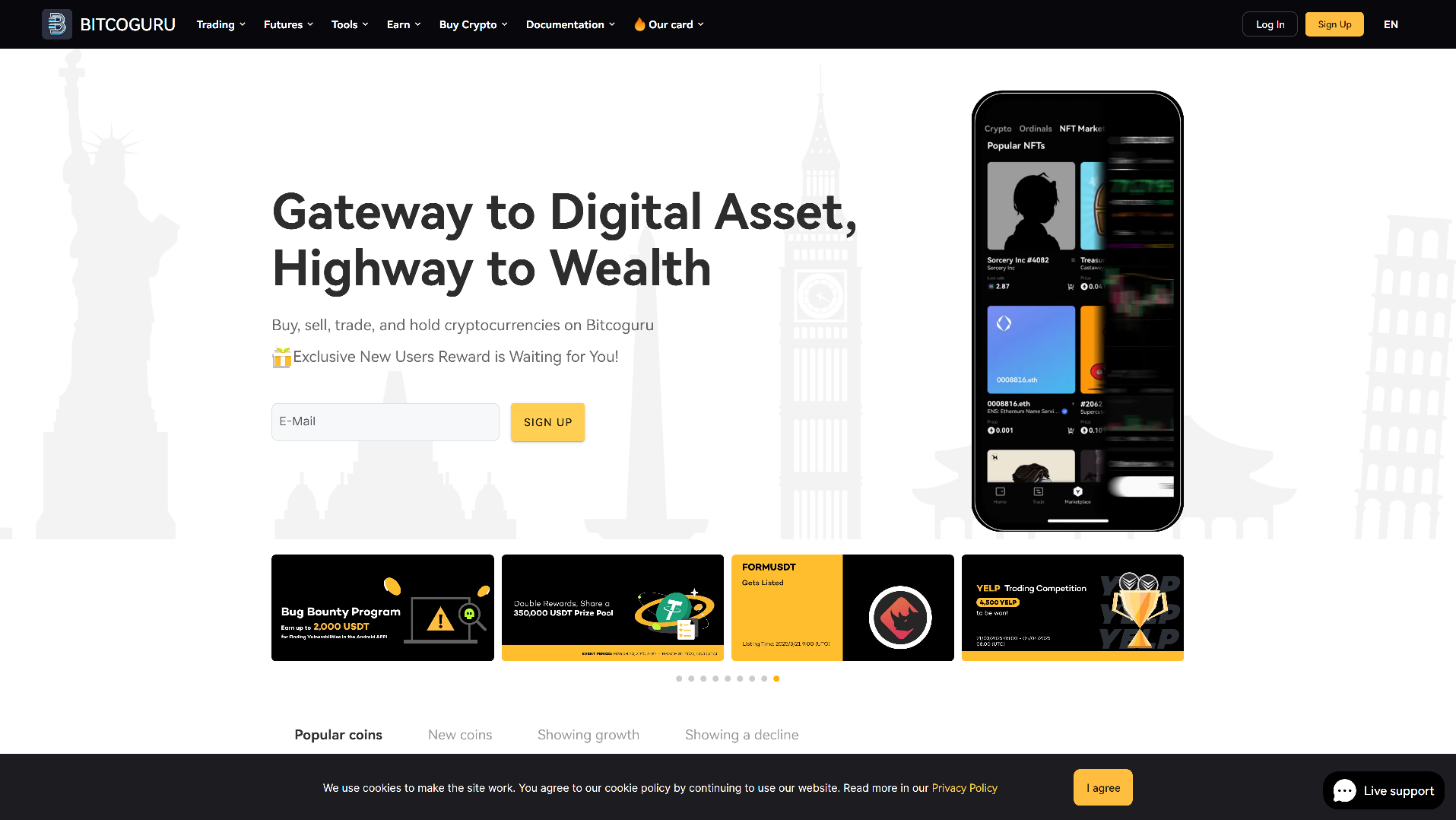 Screenshot of bitcoguru.com