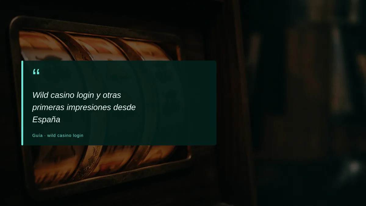 Wild casino login y otras primeras impresiones desde España