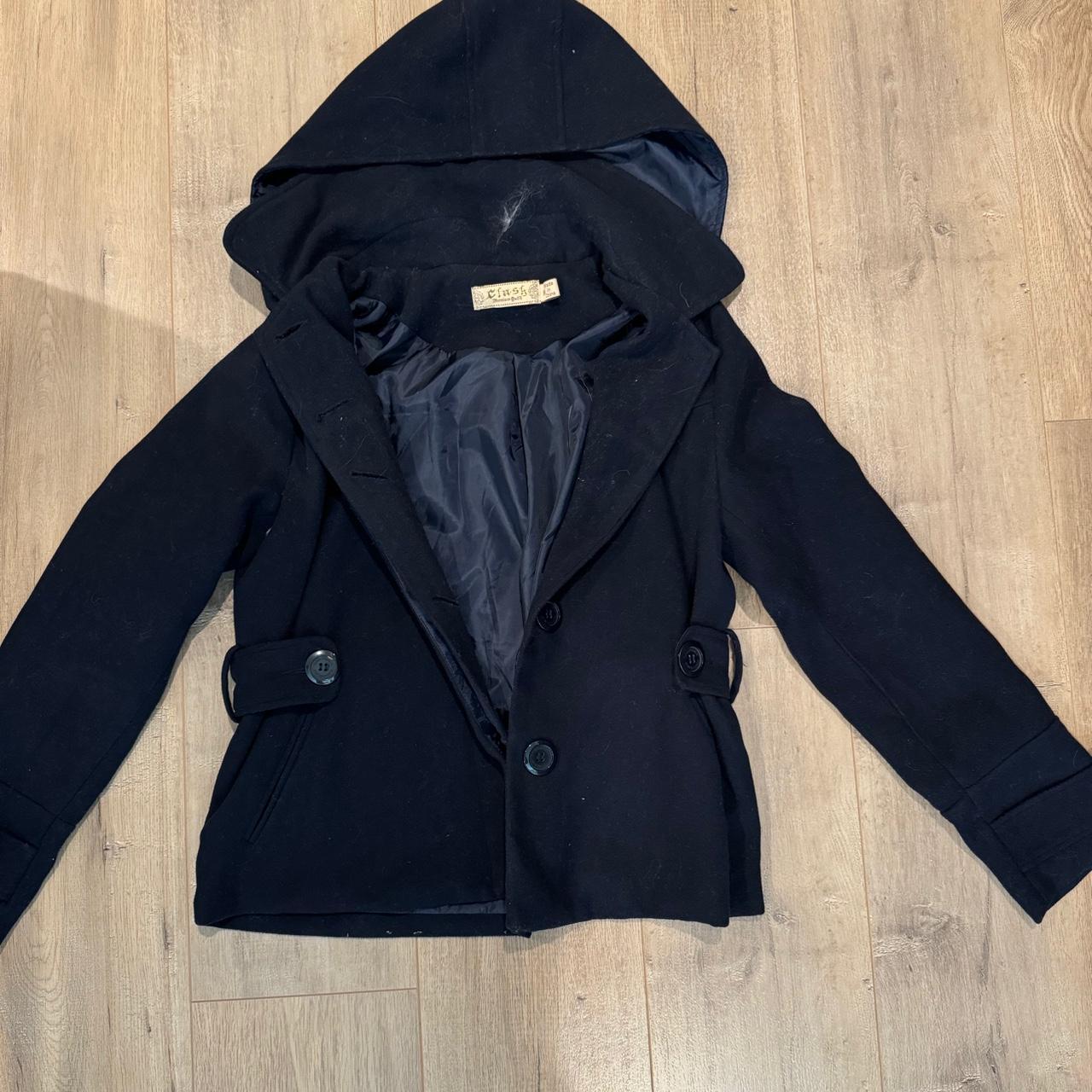 Women's Black and Navy Coat
