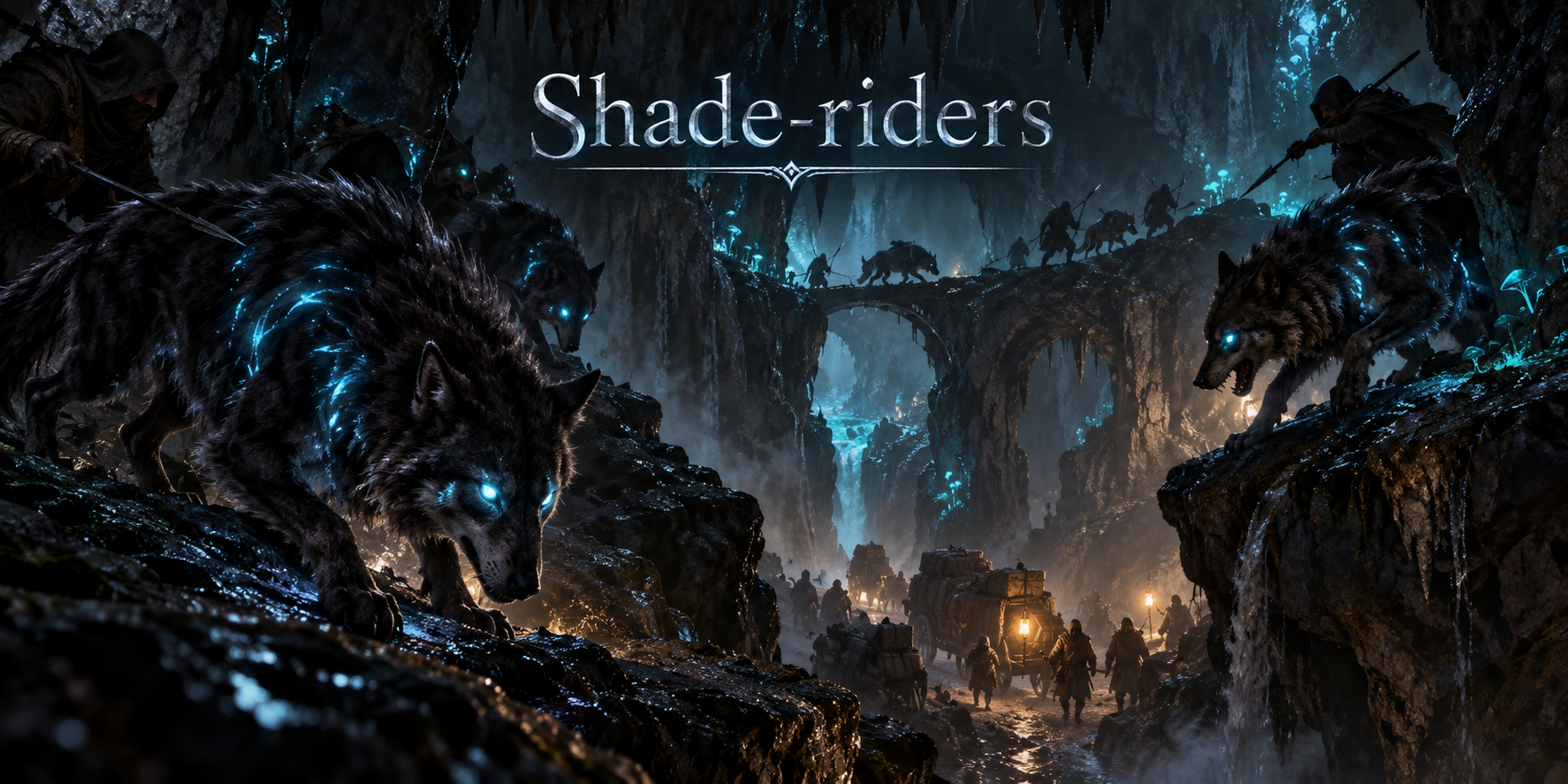 Shade-riders traveling through dangerous cavern country