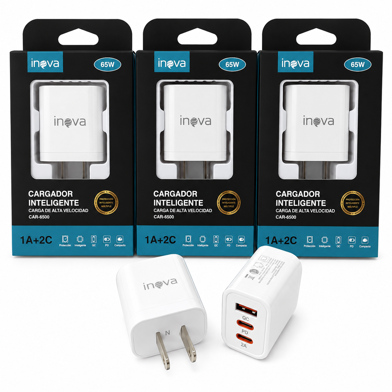 Cargador Adaptador 65w (A+2C)