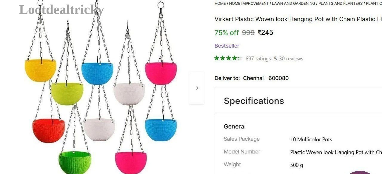Hanging Pot With – Just ₹245 | Lowest Price Deal Hanging Pot With – Just ₹245 | Lowest Price Deal