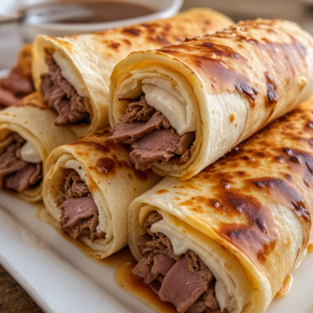 French Dip Tortilla Roll-Ups: A Flavorful Twist Awaiteth!
