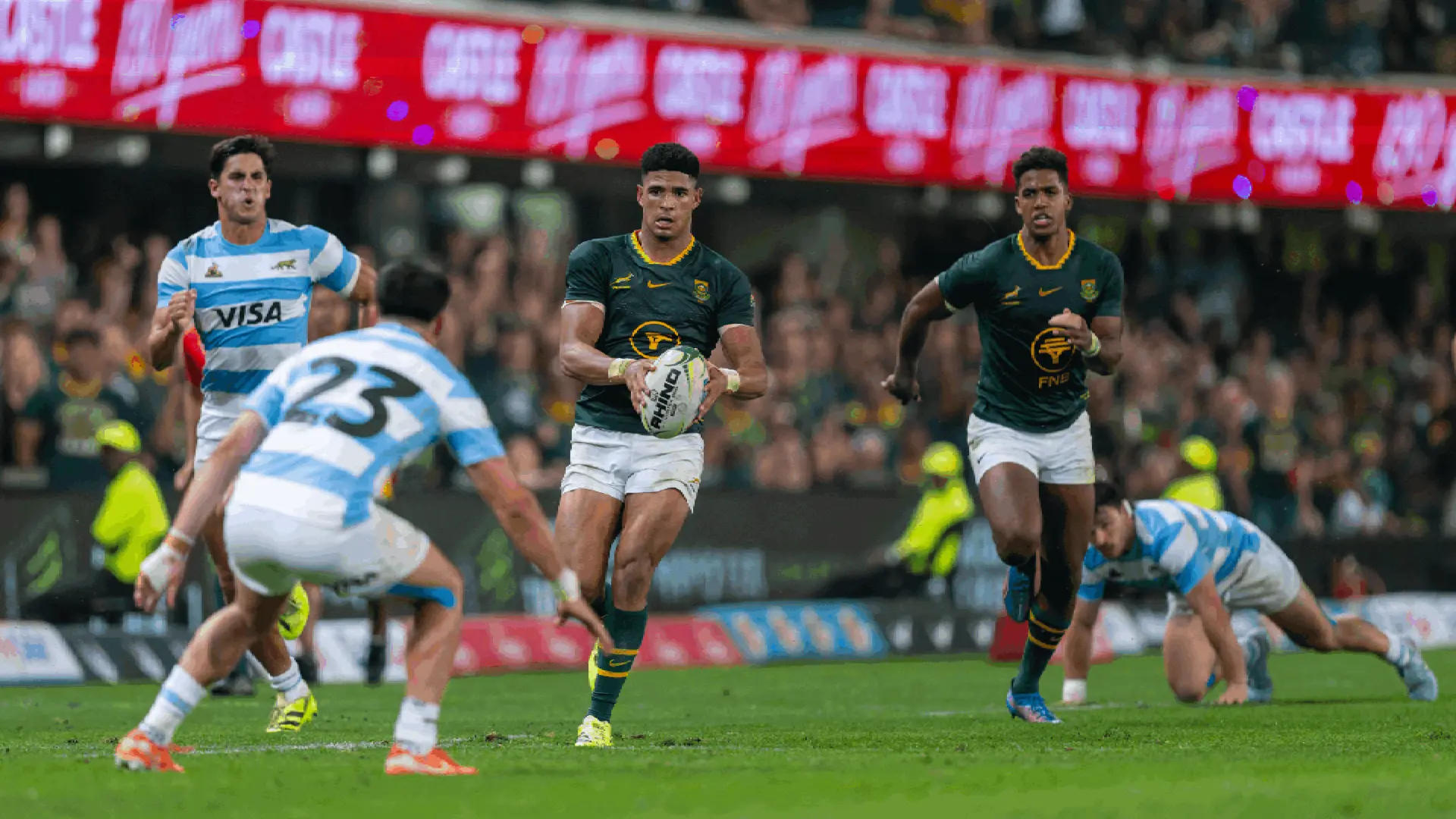Springboks player celebrating during a match in Durban