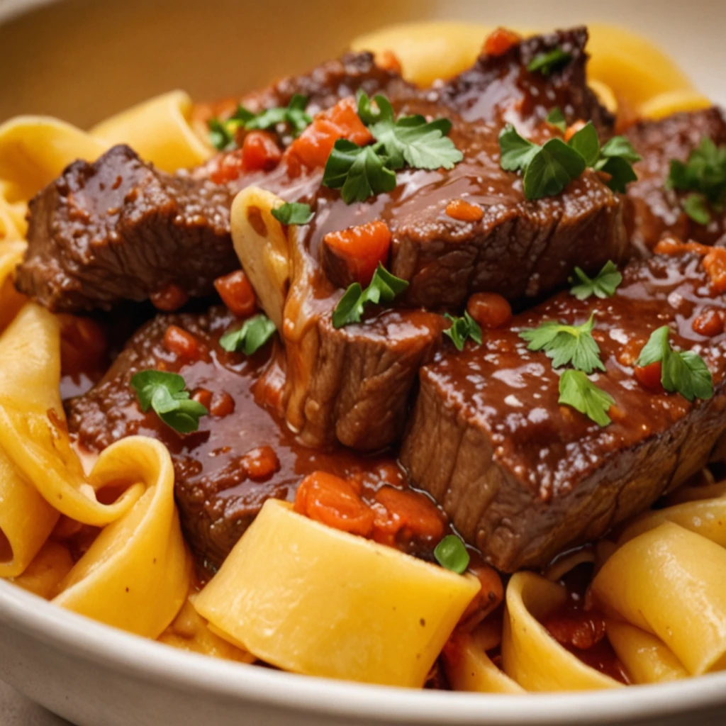 Slow-Simmered Short Rib Sauce with Pasta