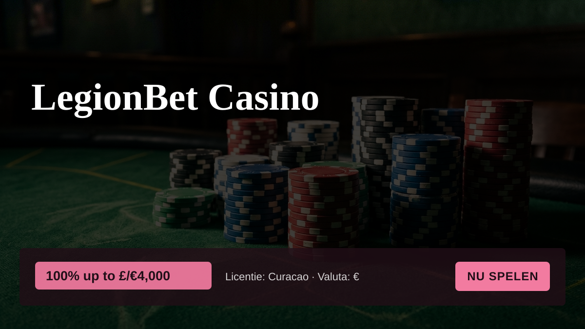 LegionBet Casino — welkomstbonus 100% up to £/€4,000 + 300 FS, betalingen: Visa, Mastercard, Bitcoin, Ethereum, Litecoin