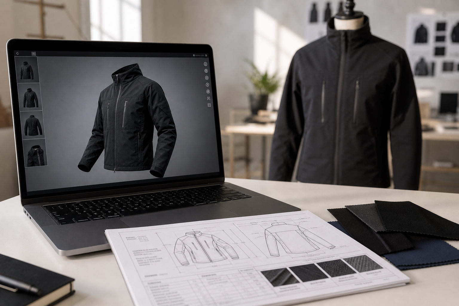 3D garment model and tech pack