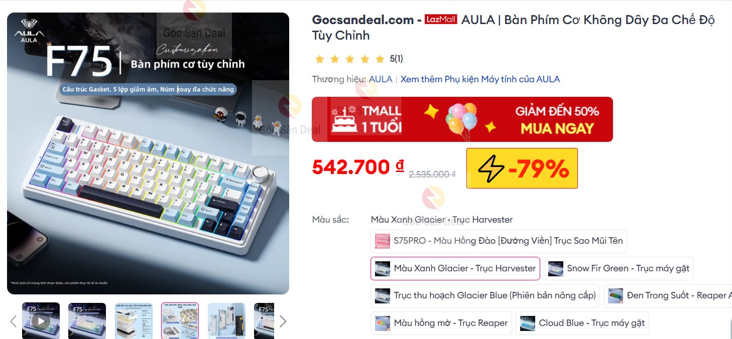 AULA | Bàn Phím Cơ Không Dây Đa Chế Độ Tùy Chỉnh