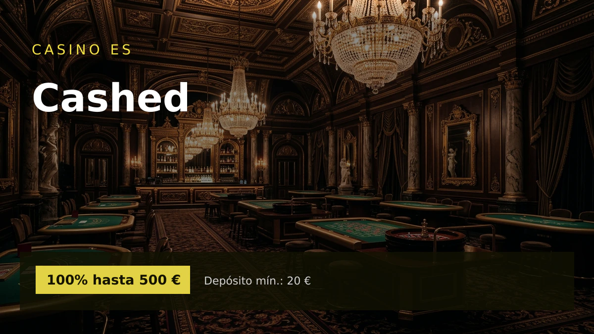 Cashed casino — bono de bienvenida 100% hasta 500 € + 50 FS, pagos: Visa, Mastercard, Skrill, Neteller, Paysafecard