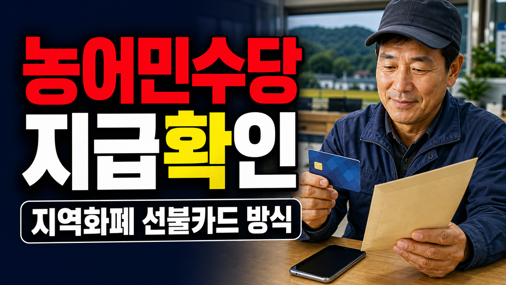 60만원은 현금일까? 농어민수당지원 지역화폐·선불카드 지급 방식 관련 핵심 정보를 상징적으로 보여주는 썸네일 이미지