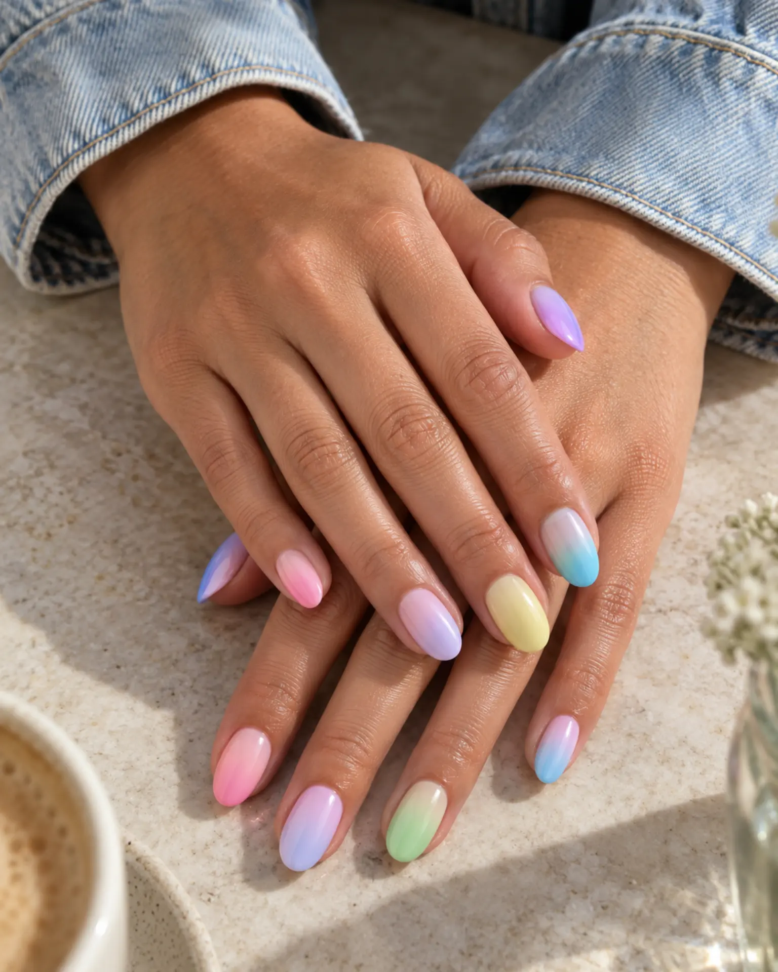 Easter Tonal Ombré manicure inspiration for Easter nail ideas