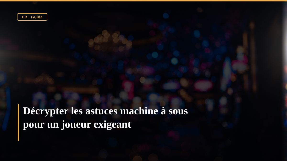Décrypter les astuces machine à sous pour un joueur exigeant