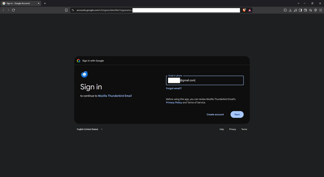 Sign in page