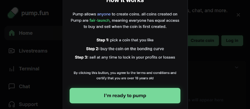 Screenshot of livepumpfun.app