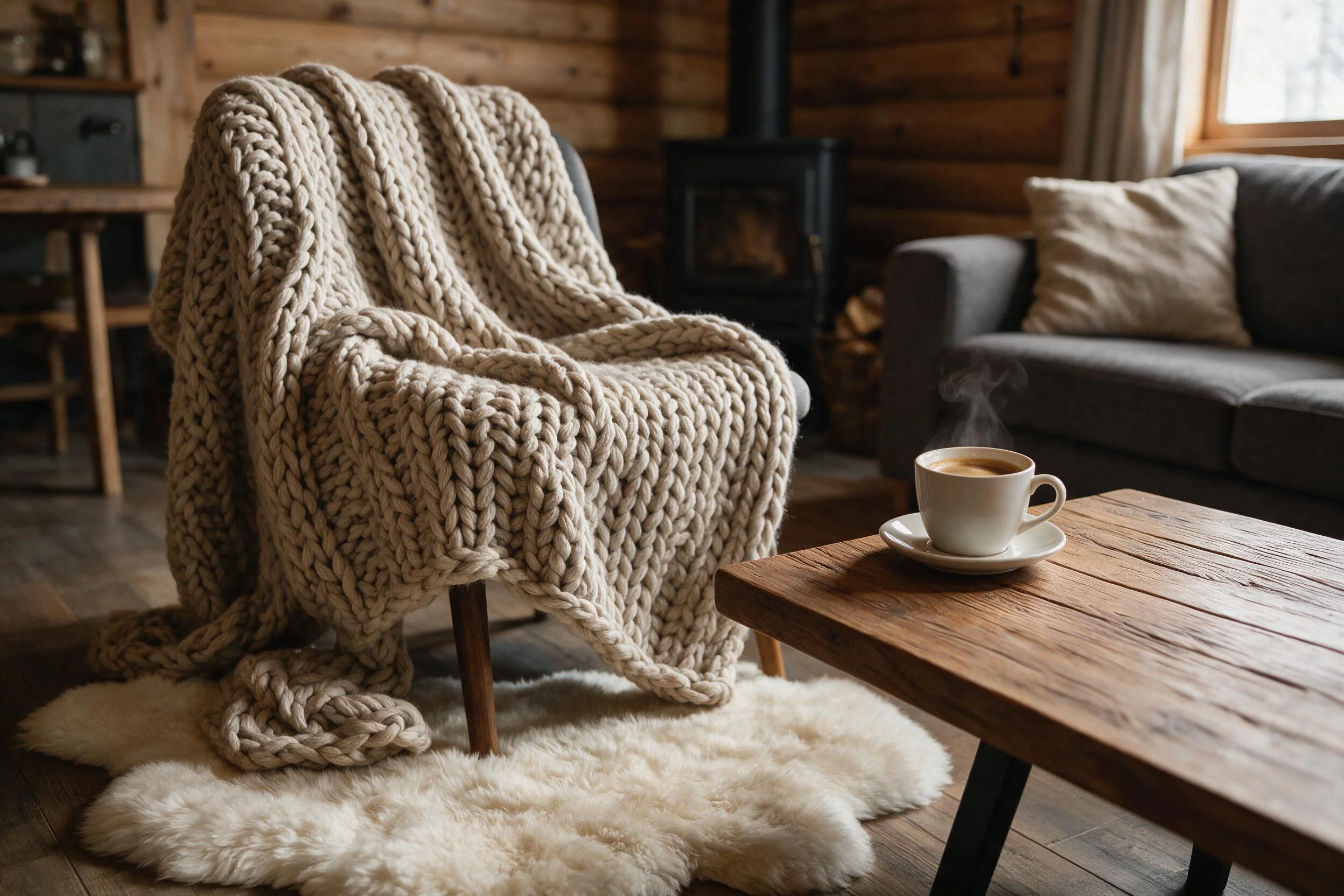 Layer Heavy Cozy Textiles Cabin