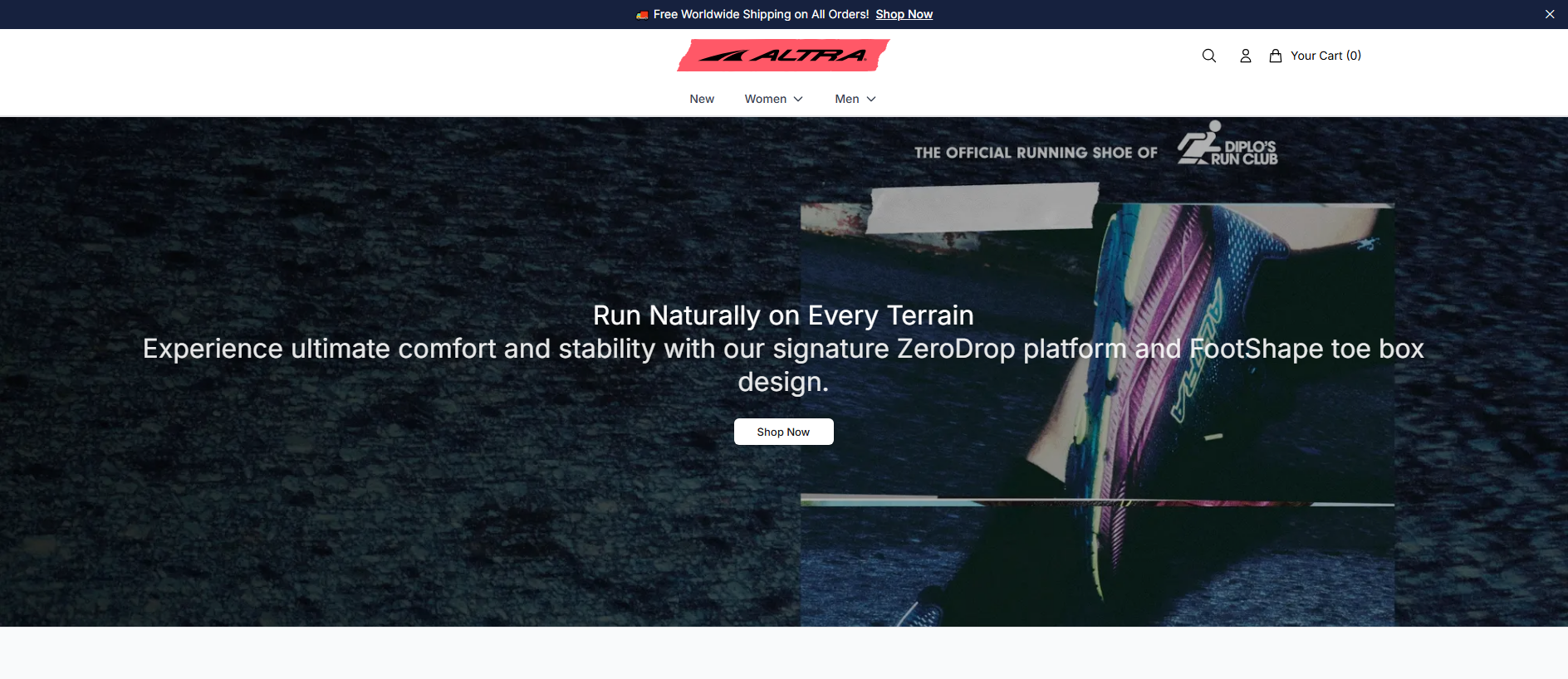 Stored capture of altrarunningwear.shop