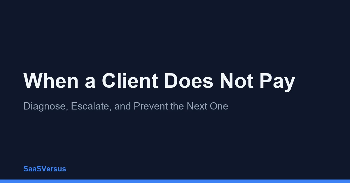 When a Client Does Not Pay: Diagnose, Escalate, and Prevent the Next One