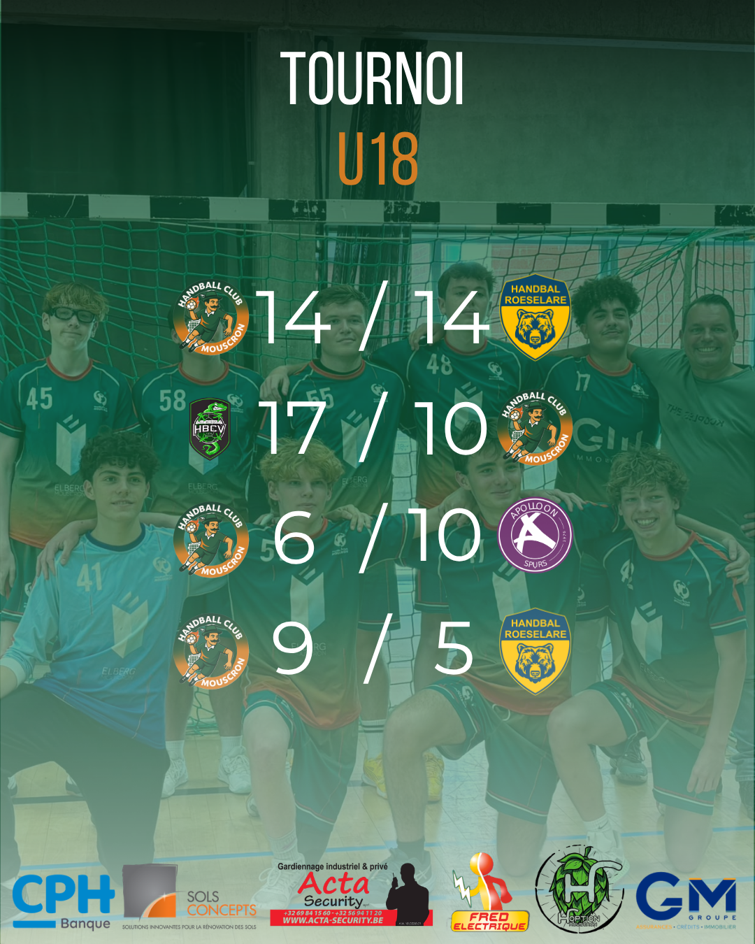 Affiche Tournoi U18, HC Mouscron