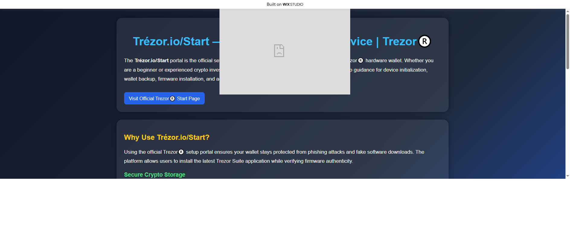 Stored capture of en-learn-trezstart.wixstudio.com