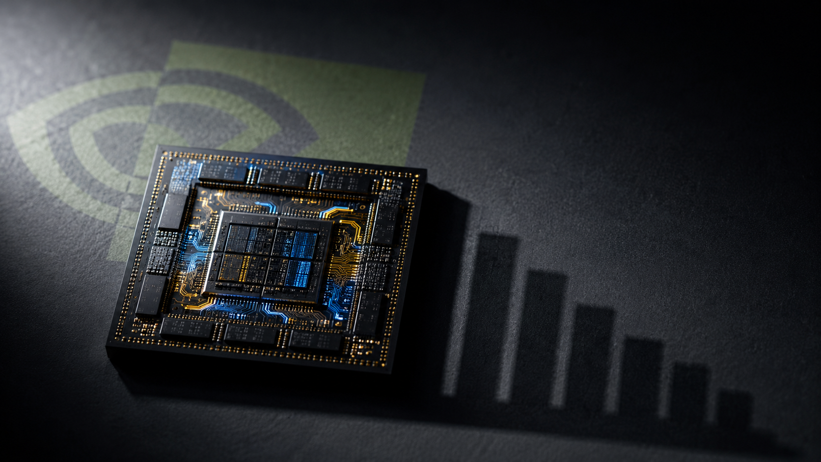 Financial graph with Nvidia chip