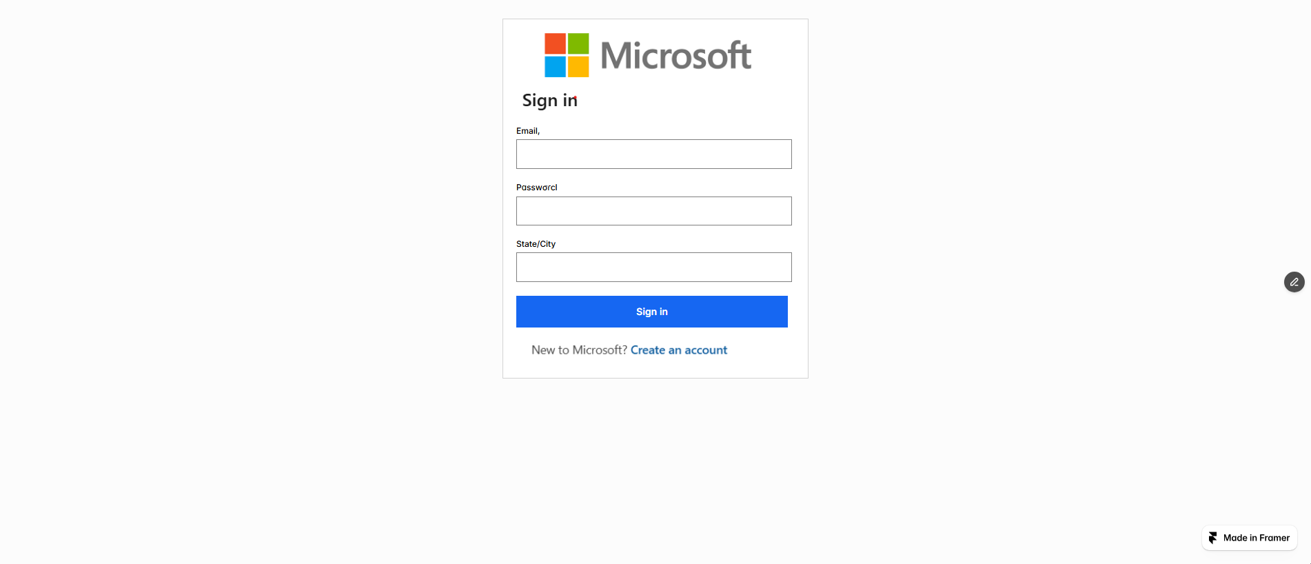 Forensic screenshot of [REDACTED] showing the phishing page layout