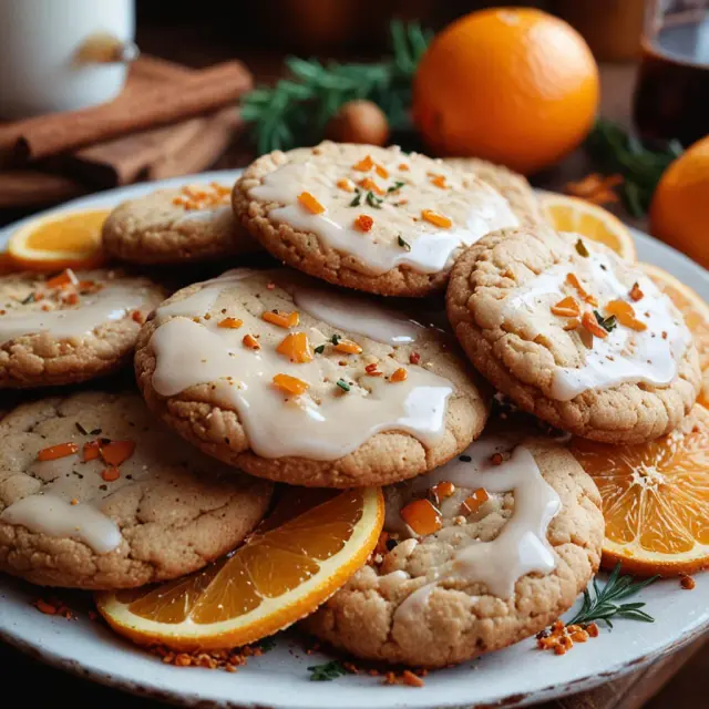 Orange Clove Cookies with Festive Glaze