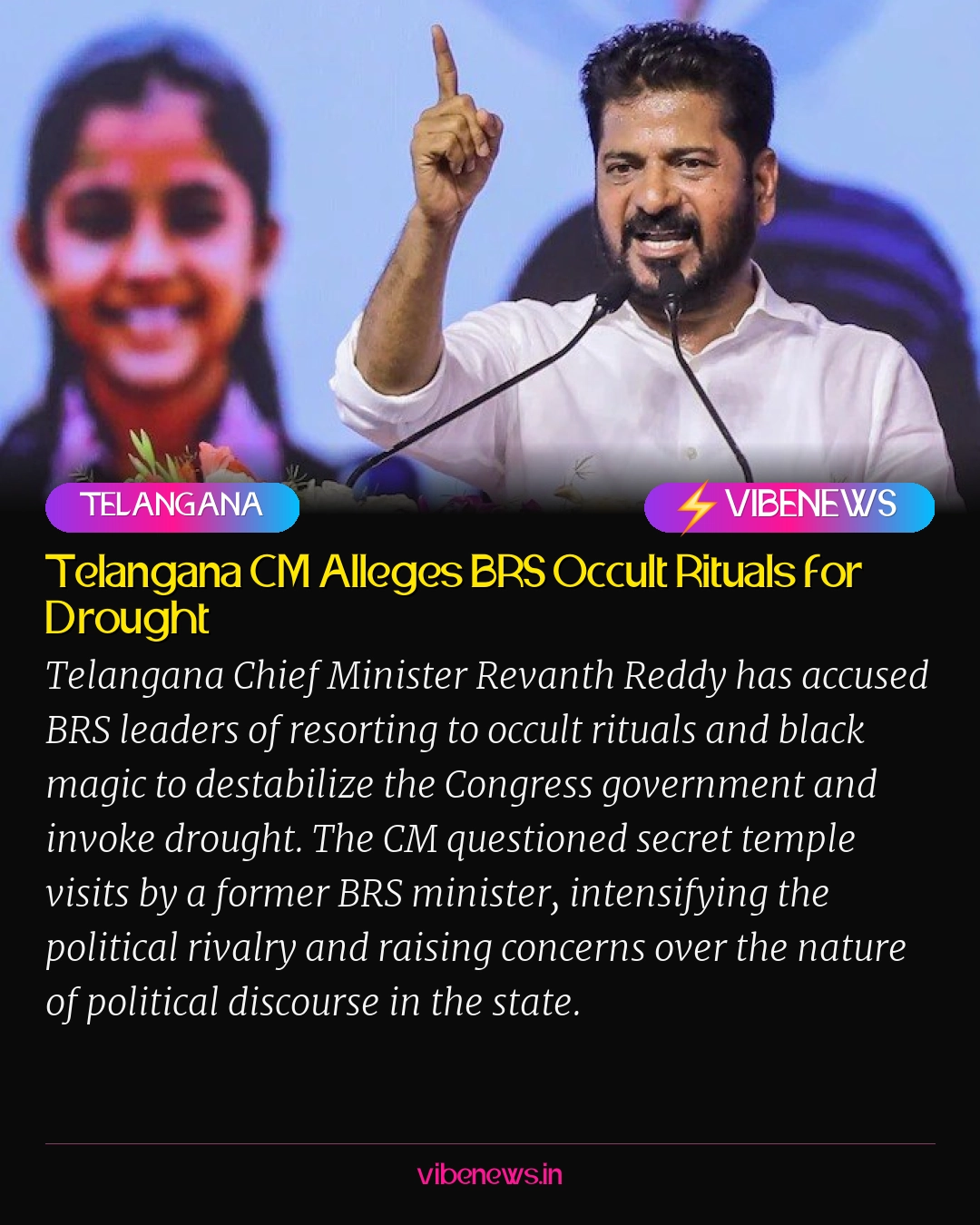Telangana CM Alleges BRS Occult Rituals for Drought