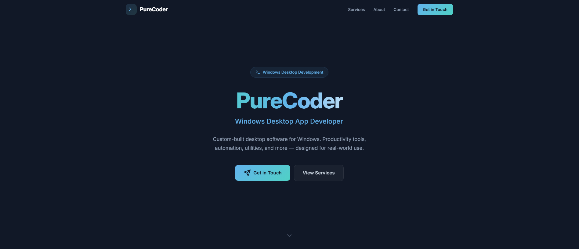 Screenshot of purecoder.io