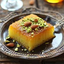 Basbousa Arabic semolina cake halal Malta