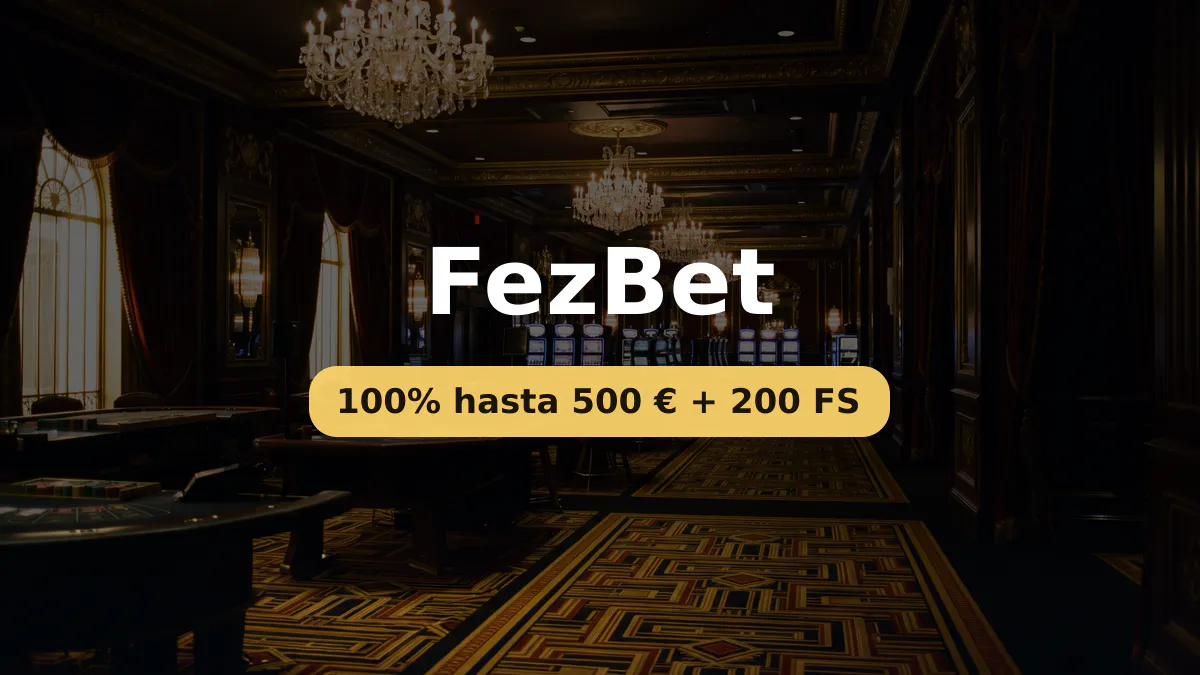 FezBet casino — bono de bienvenida 100% hasta 500 € + 200 FS, pagos: Visa, Mastercard, Skrill, Neteller, Paysafecard