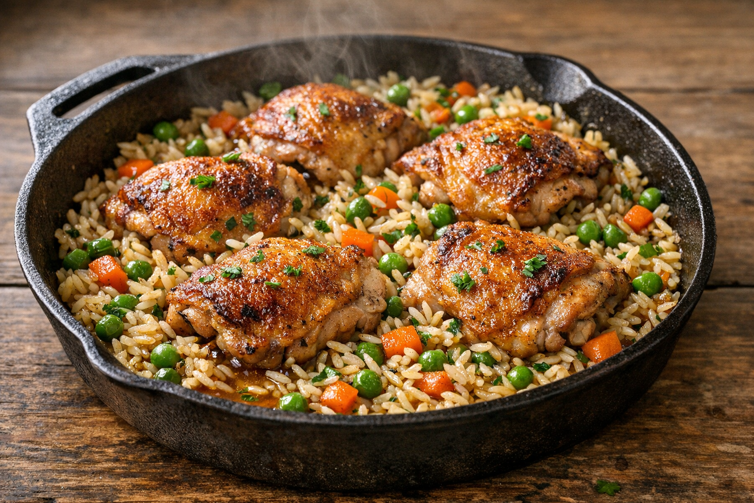 Easy Chicken and Rice Skillet Dinner (One Pan)