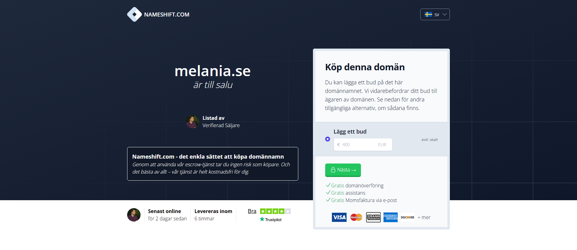 Stored capture of melania.se