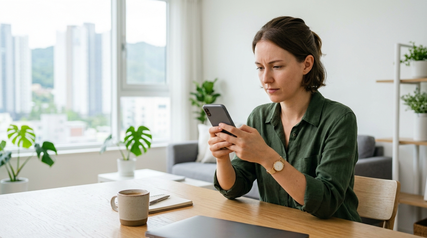 Korean mobile banking app settings for overseas and service fees