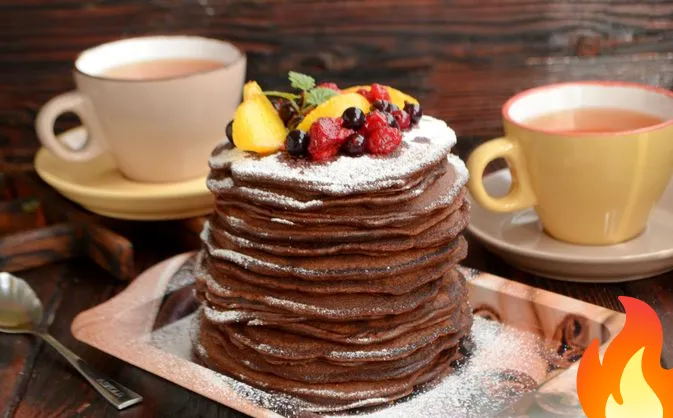 Постер Шоколадные панкейки на молоке