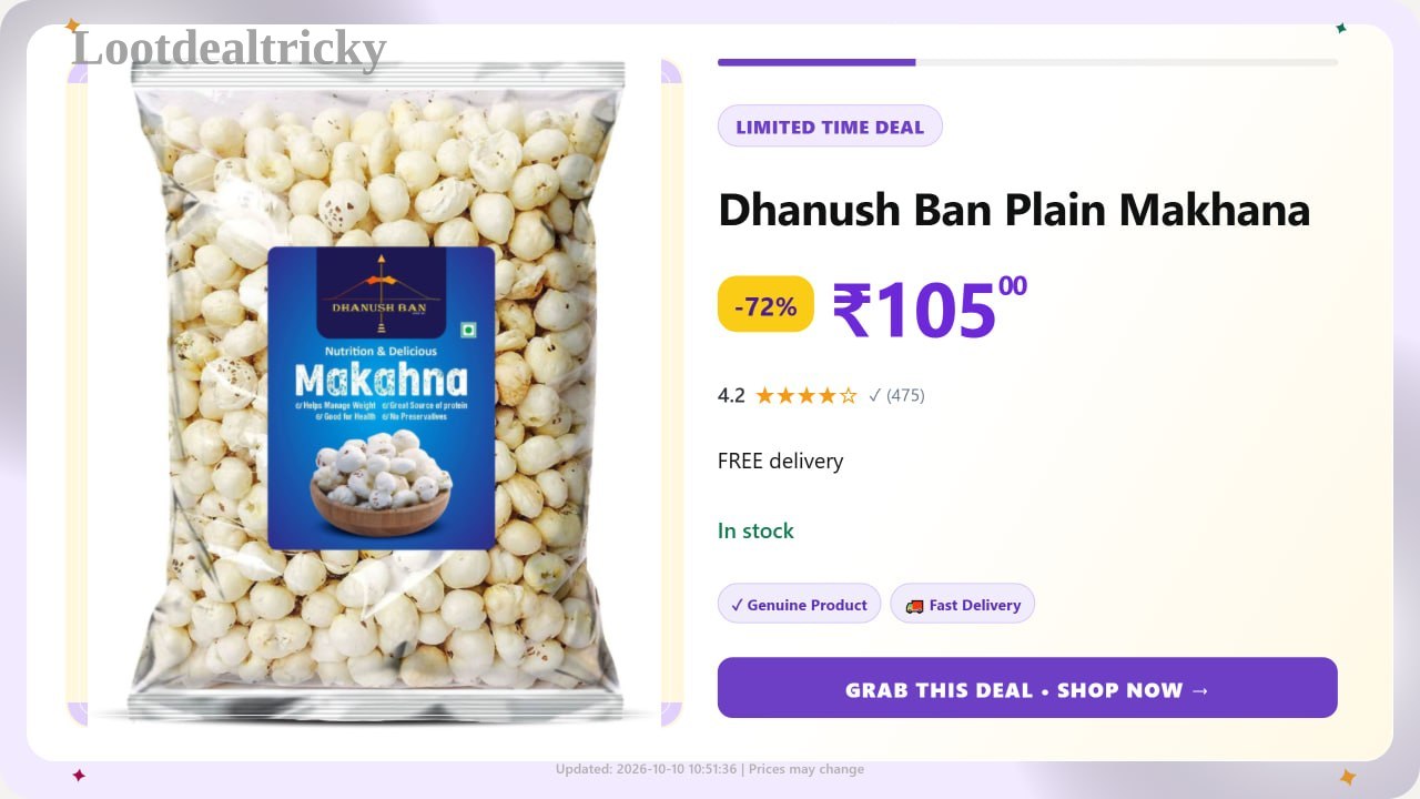   plain Makhana 100 – Just ₹105 | Exclusive Sale Discount