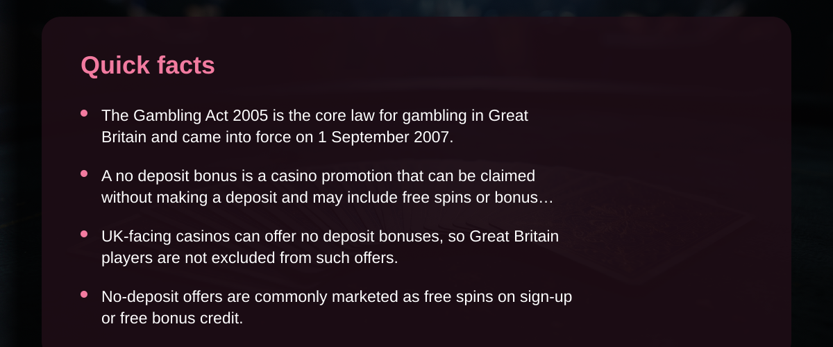 Understanding free real money casino no deposit offers in the UK — Quick facts