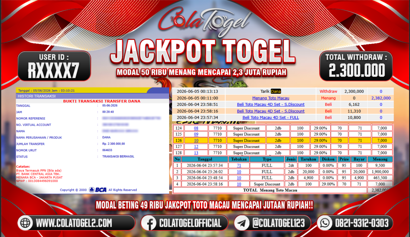 JACKPOT TOTO MACAU!! 