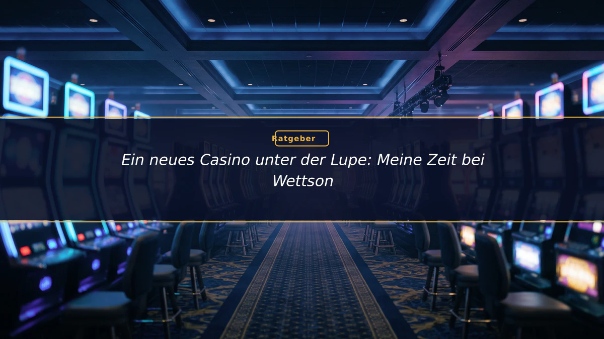 Ein neues Casino unter der Lupe: Meine Zeit bei Wettson