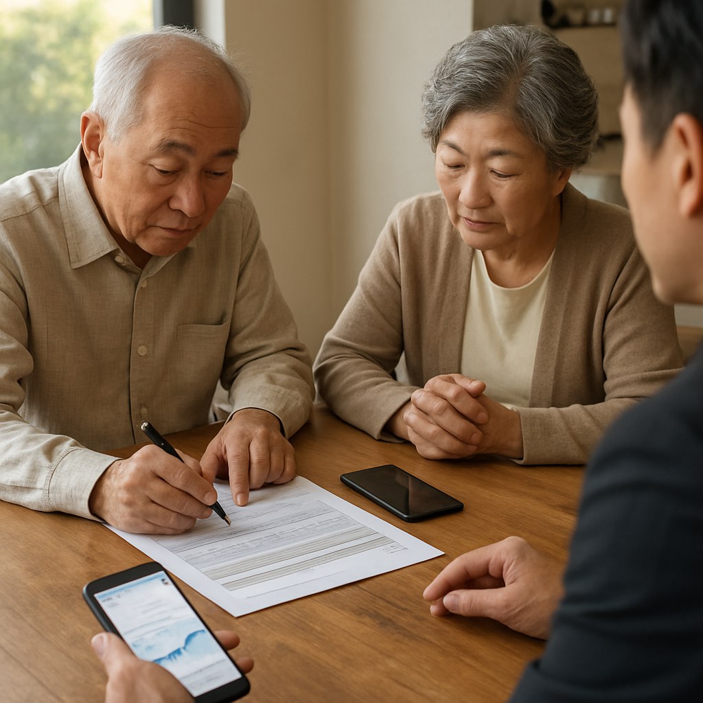senior couple financial advisor consultation