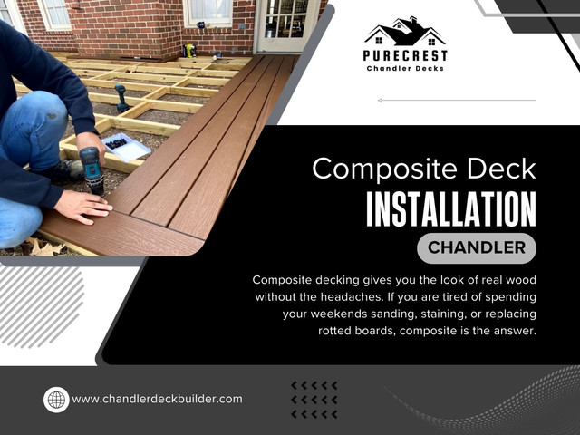 At PureCrest Chandler Decks, the focus is on building outdoor spaces that fit real homes and real routines. Homeowners who are researching Composite Deck Installation Chandler want more than just a product; they want a space that feels comfortable, practical, and justifies the investment every day.

Click Here for More Information: https://www.chandlerdeckbuilder.com/services/composite-deck-installation

PureCrest Chandler Decks

Address: 855 W Tyson St, Chandler, AZ 85225
Phone: +14808639694
Find Us On Google Maps: https://maps.app.goo.gl/pyeUdJ1ZAY1fQhup8

Read Our Blogs:
https://tinyurl.com/25cjoo3s
https://is.gd/9hnBww
https://v.gd/FVkscF

More Links:
https://tinyurl.com/2at8aeqz
https://is.gd/MePMxo
https://v.gd/fn5KsP