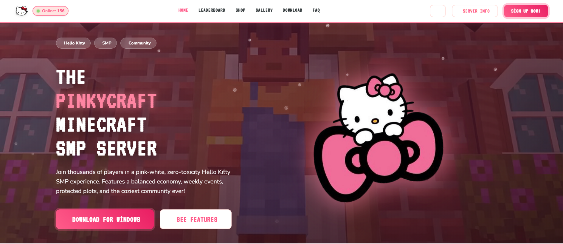 Screenshot of pinkyscraft.com