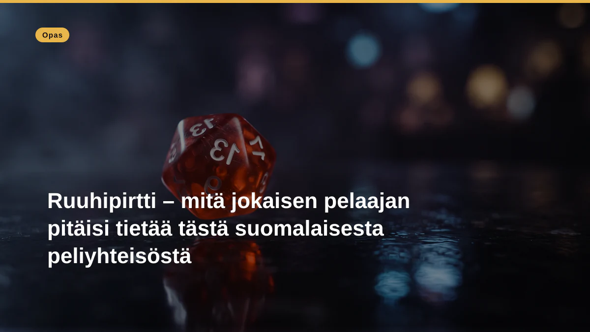 Ruuhipirtti – mitä jokaisen pelaajan pitäisi tietää tästä suomalaisesta peliyhteisöstä